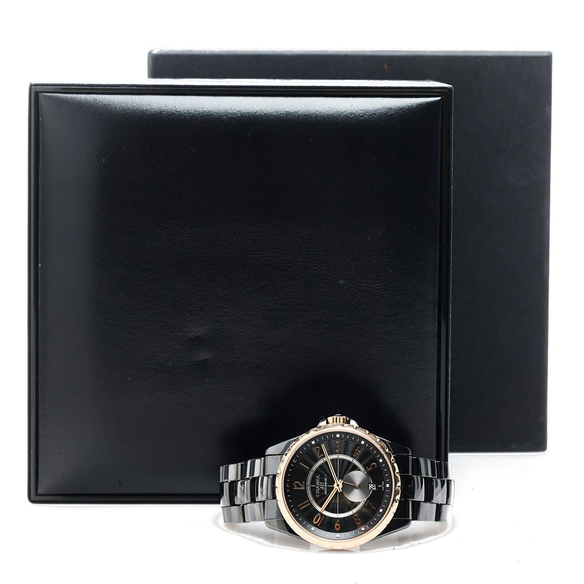 Stainless Steel 18K Rose Gold Ceramic 37mm J12 Automatic Watch Black