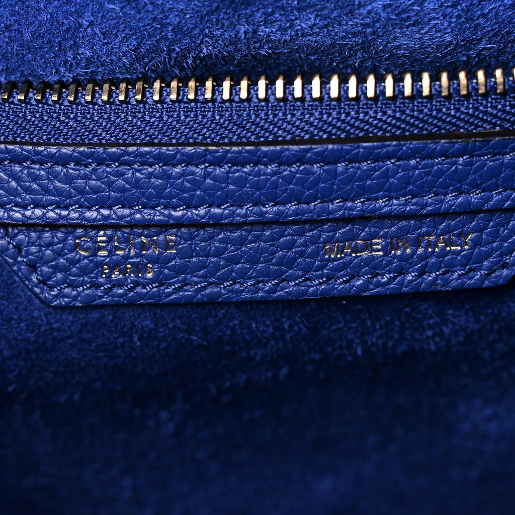 Drummed Calfskin Mini Luggage Indigo