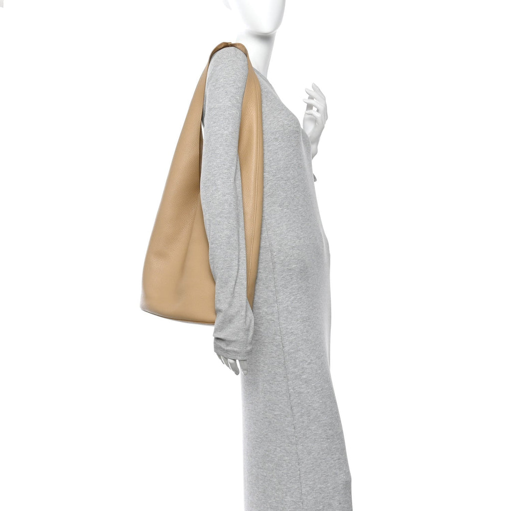 Grained Calfskin Bindle Three Bag Beige