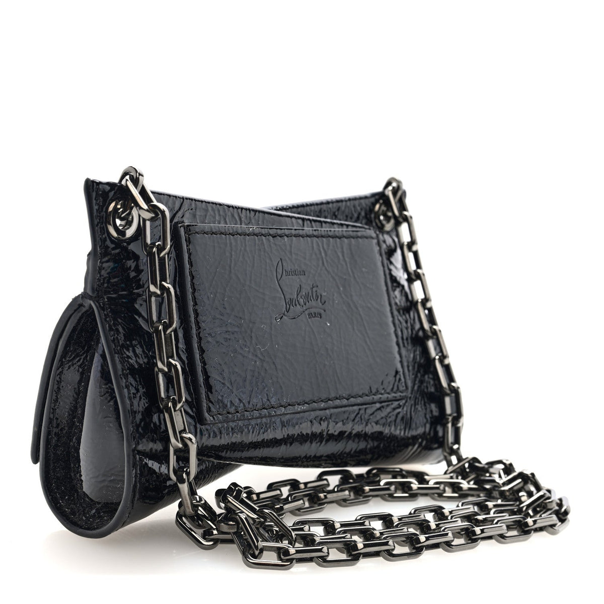 Patent Vog Small Loubitwist Clutch Black