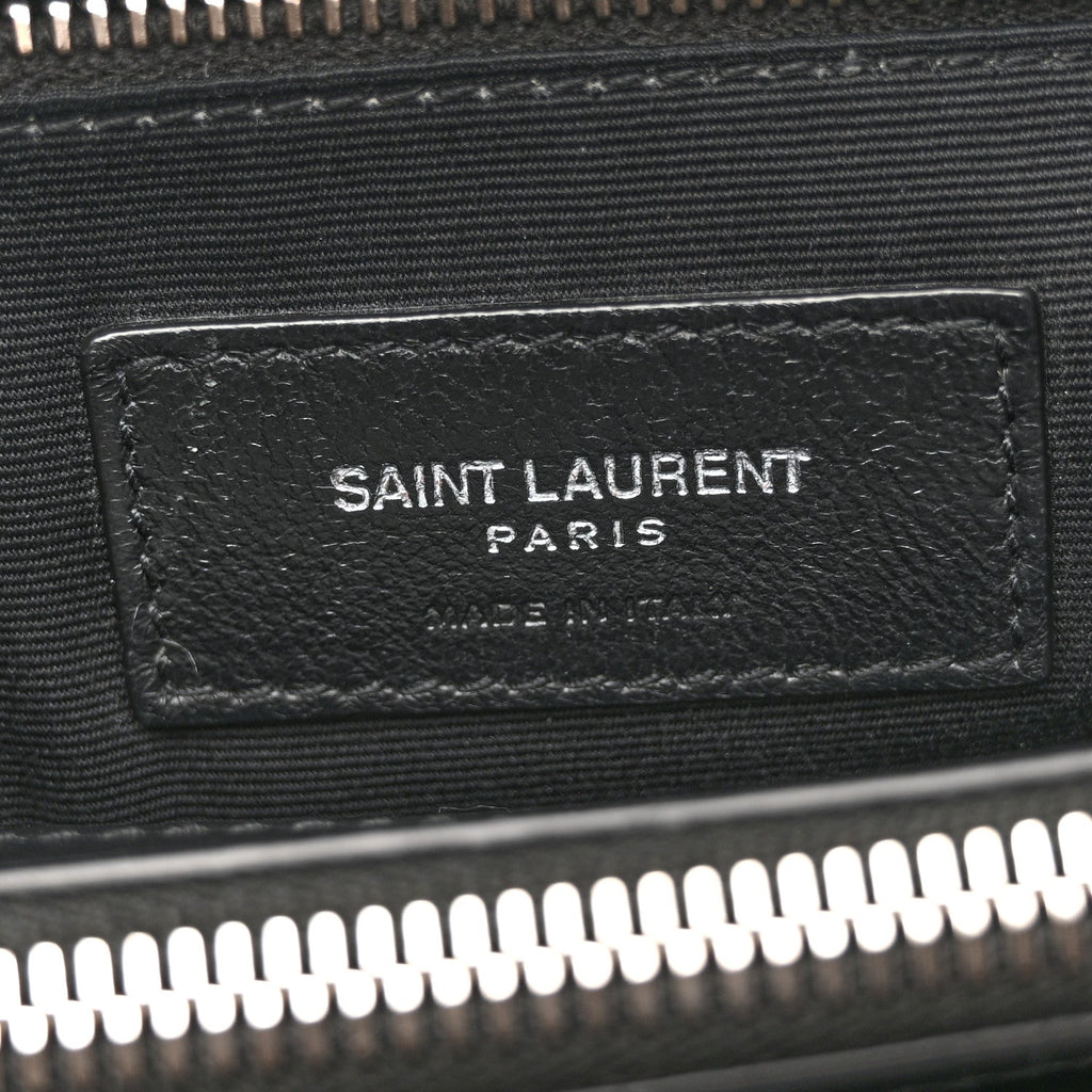 Calfskin Y Quilted Monogram Medium Loulou Chain Satchel Black