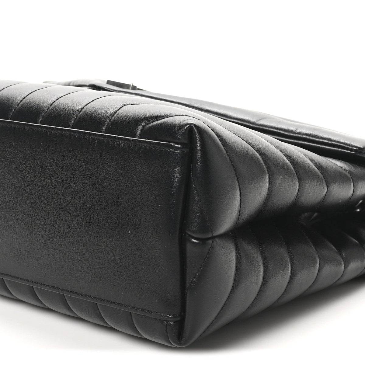 Calfskin Y Quilted Monogram Medium Loulou Chain Satchel Black