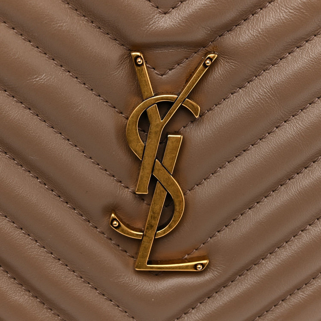 Calfskin Matelasse Monogram Lou Camera Bag Dark Beige