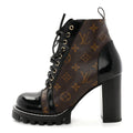 Patent Calfskin Monogram Star Trail Ankle Boots 39 Black