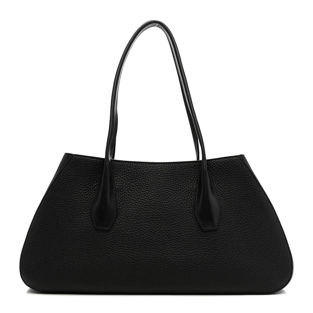 Grained Calfskin Alger Shoulder Bag Black