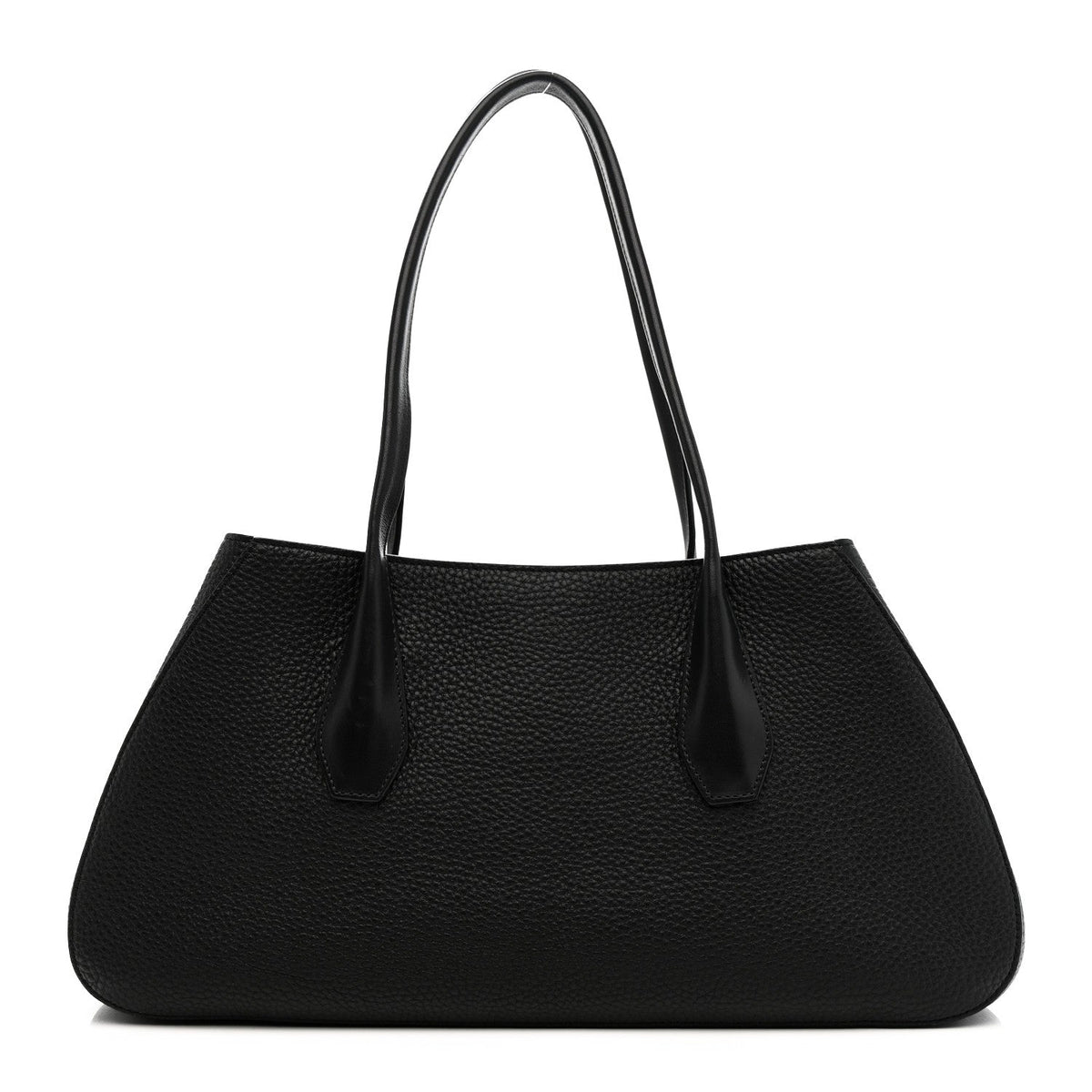 Grained Calfskin Alger Shoulder Bag Black