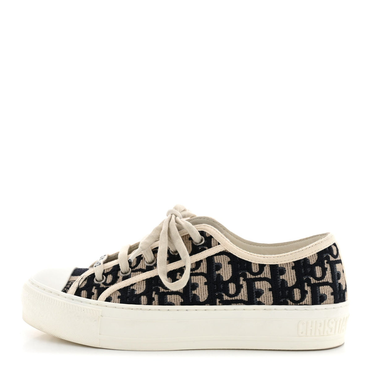 Canvas Oblique Walk'N'Dior Low Top Sneakers 36 Deep Blue