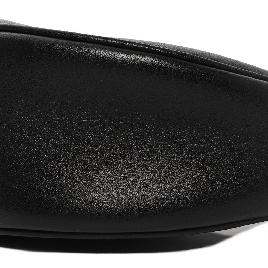Calfskin Ava Logo Shoulder Bag Black