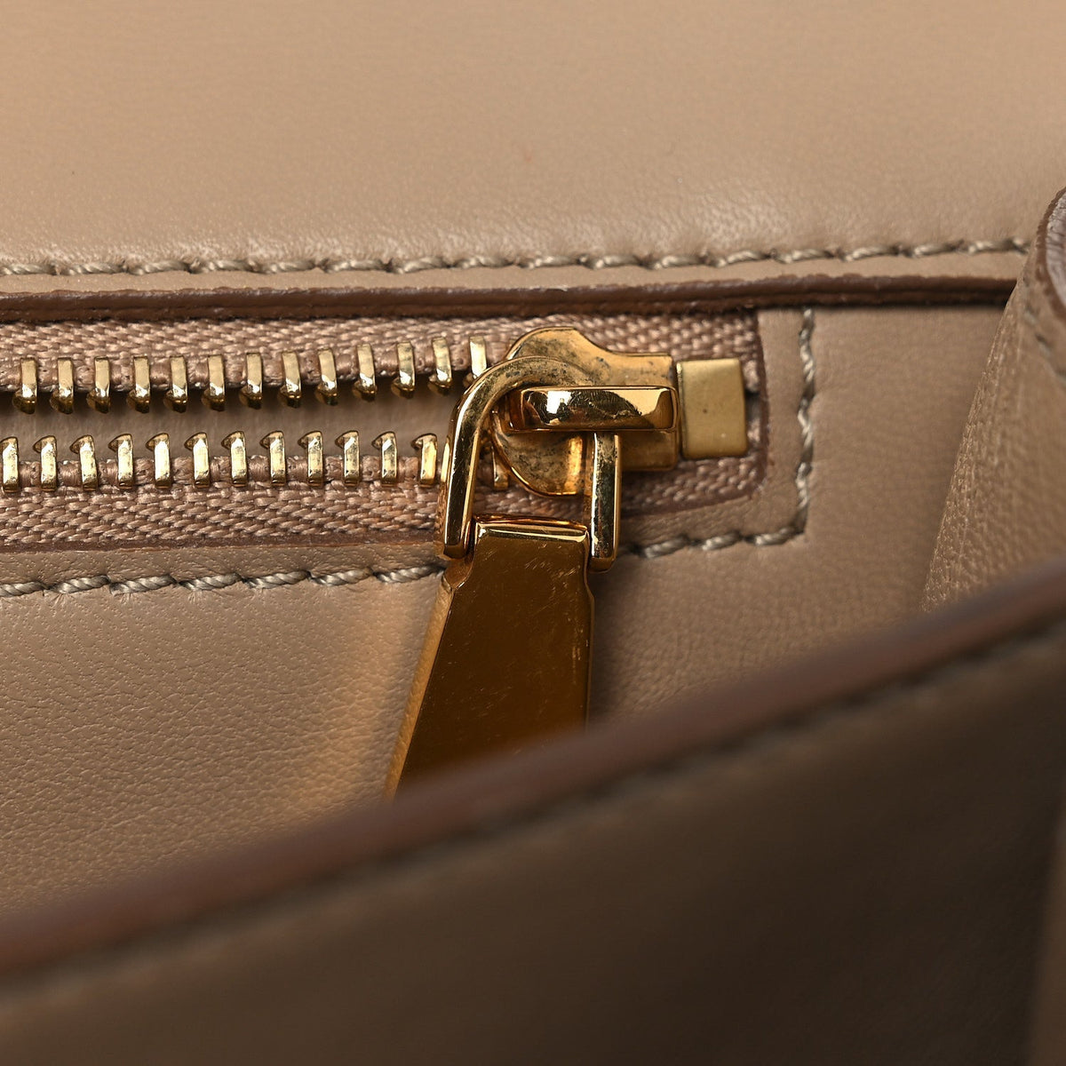 Grained Calfskin Small TB Bag Oat Beige