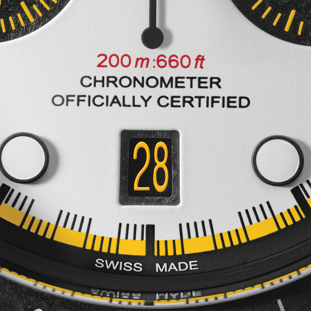 Black Bay Chrono "Carbon 26" 42mm - White on Rubber/Leather Strap