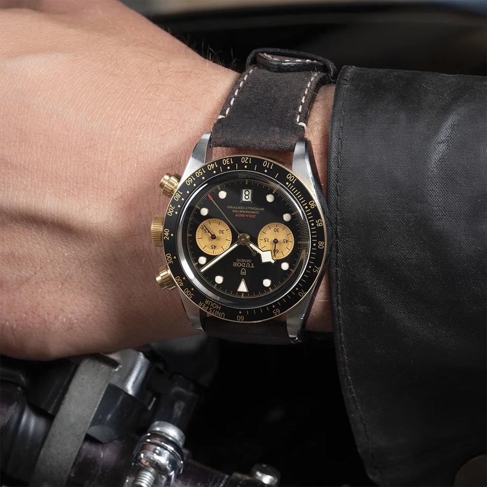 Black Bay Chrono S&G 41mm - Black on Leather Strap