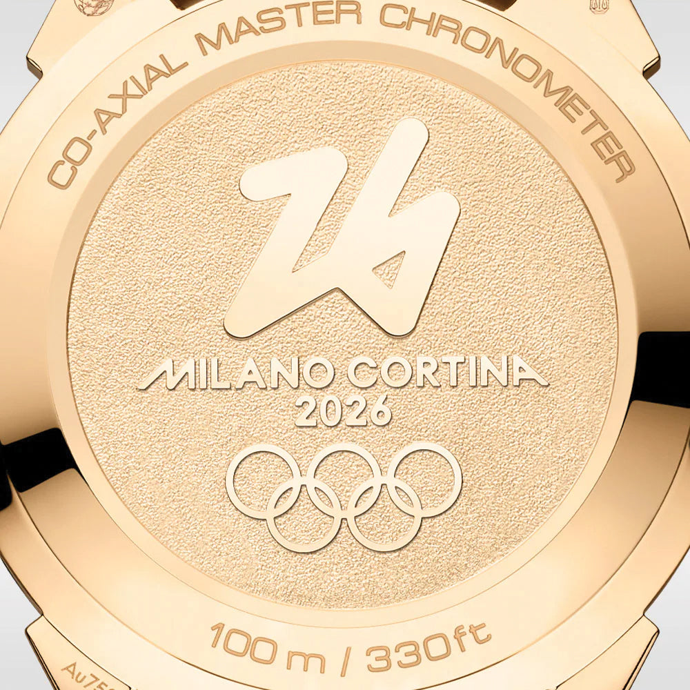 Seamaster Heritage Milano Cortina 2026 Moonshine‚ Gold 37mm - White on Leather Strap