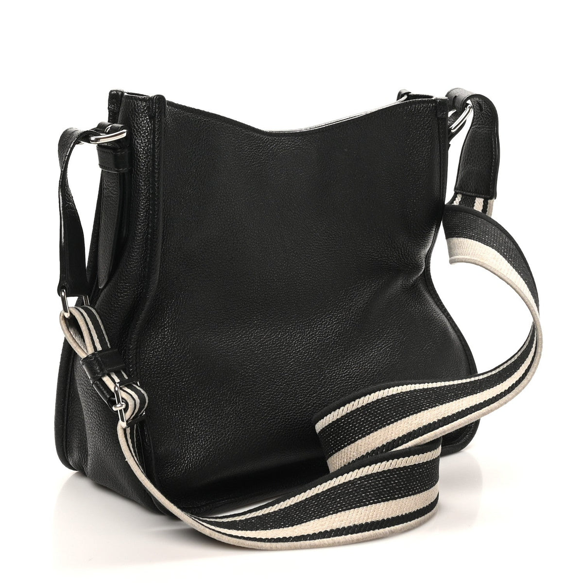 Vitello Daino Soft Hobo Messenger Bag Black