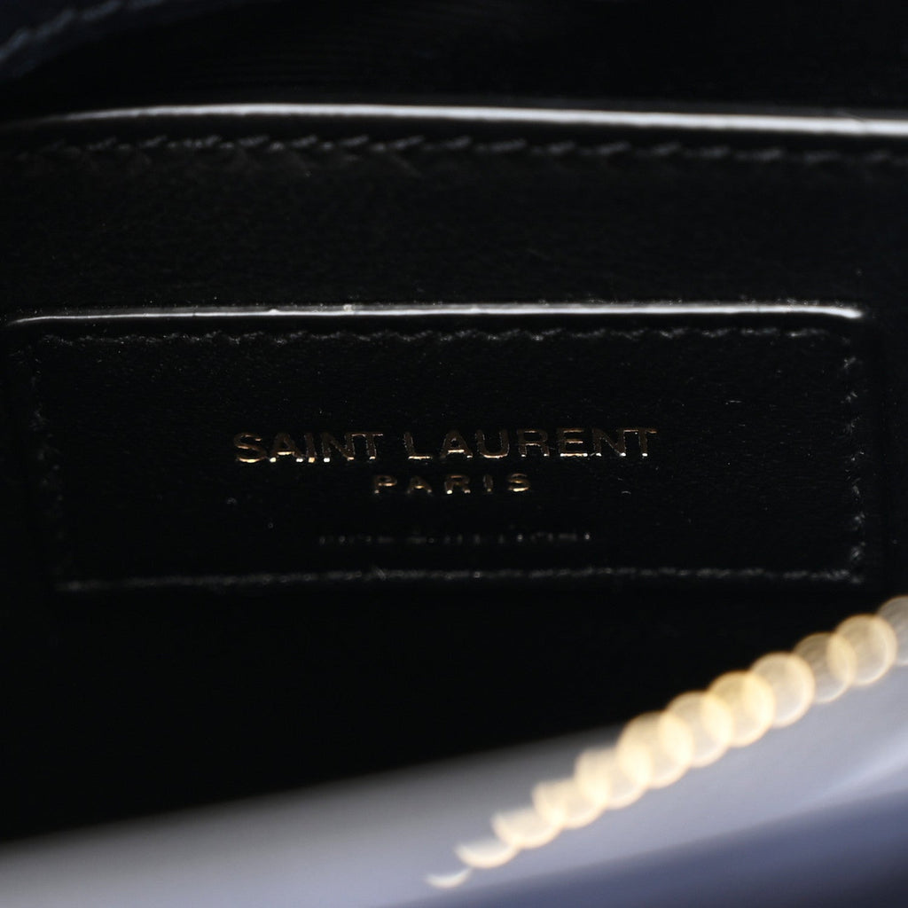 Suede Calfskin Y Quilted Monogram Small Loulou Chain Satchel Deep Marine
