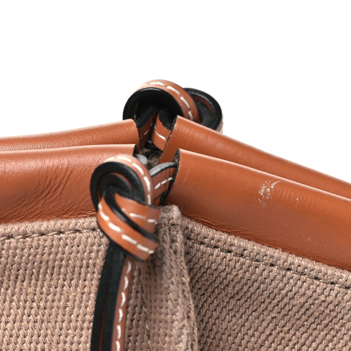 Canvas Calfskin Cushion Tote Taupe