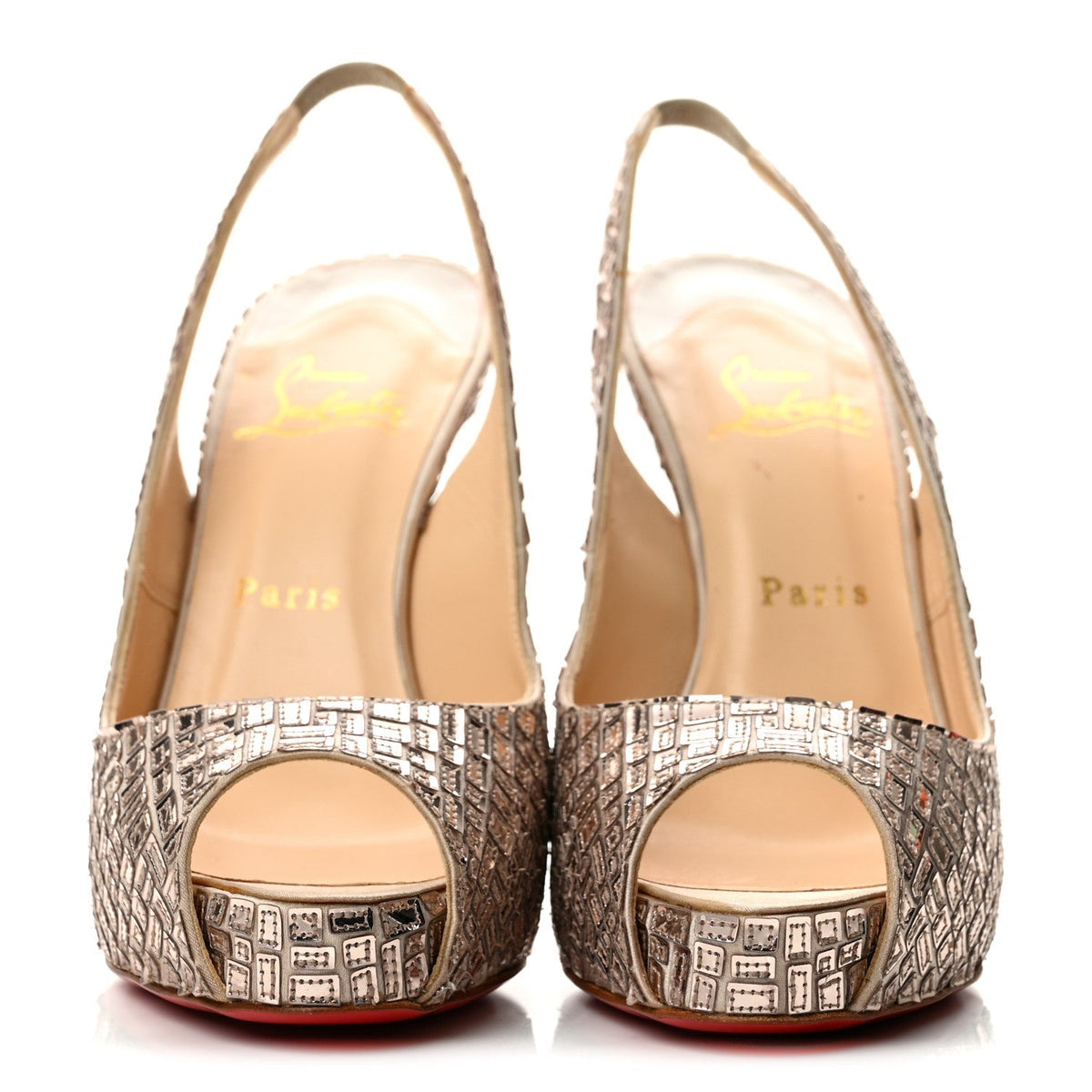 Satin Mosaique No Prive 120 Pumps 37.5 Silver
