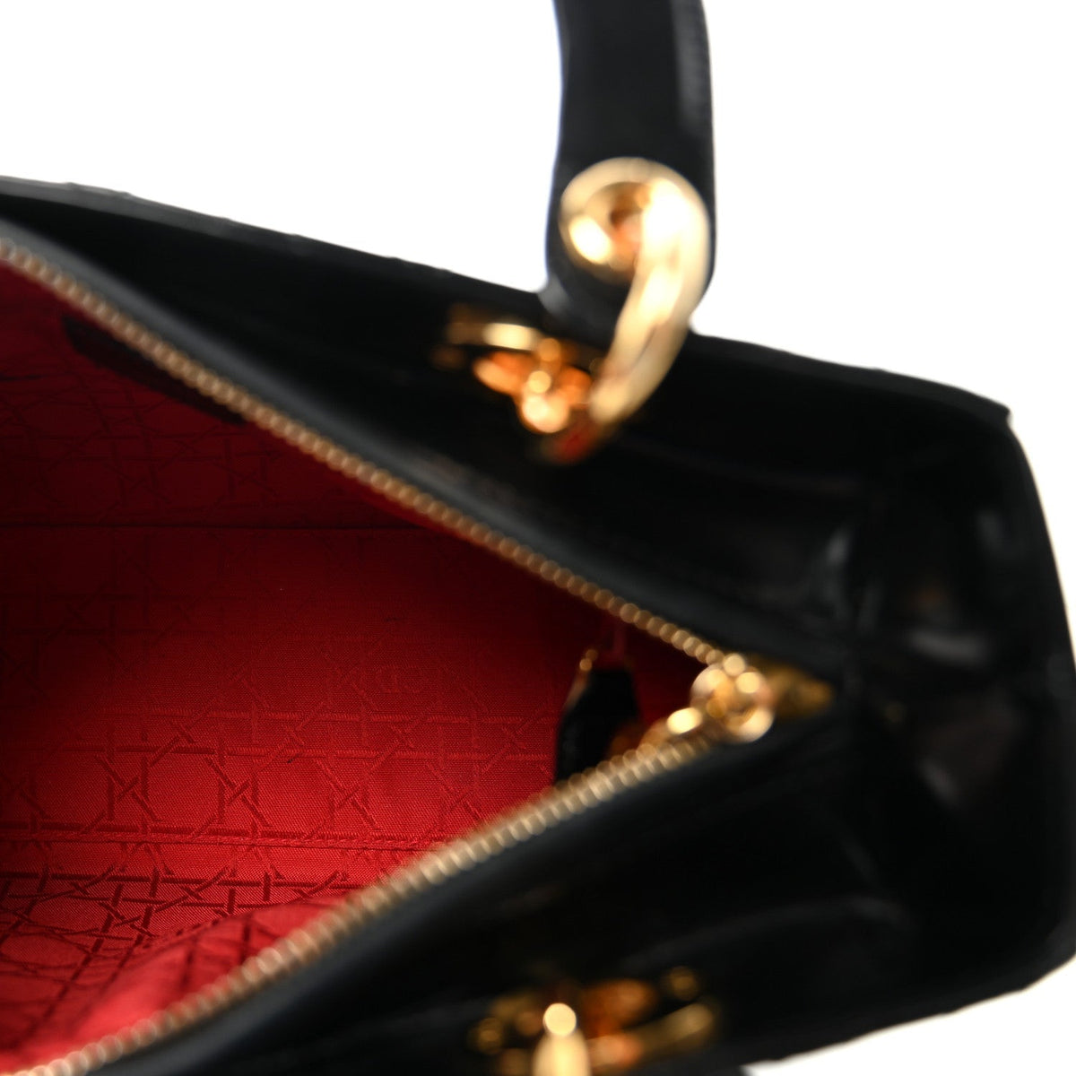 Patent Cannage Medium Lady Dior Black