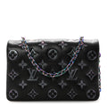 Lambskin Embossed Monogram Scarabeo Pochette Coussin Black