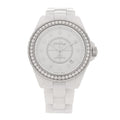 Stainless Steel Ceramic Diamond Bezel 38mm J12 Automatic Watch White