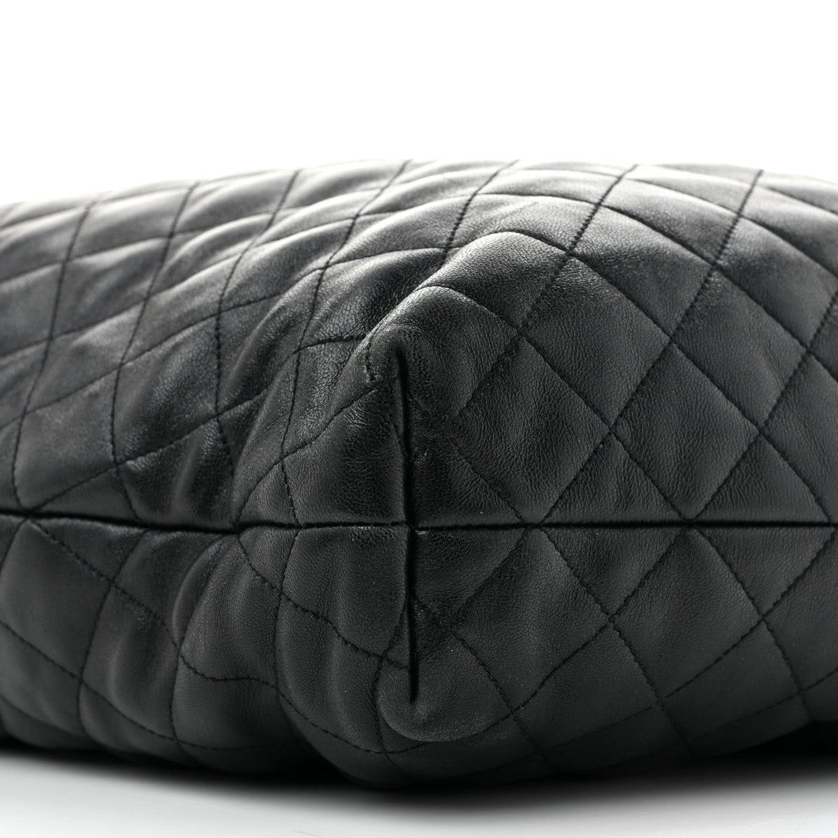 Lambskin Quilted Maxi Icare Shopping Tote Black