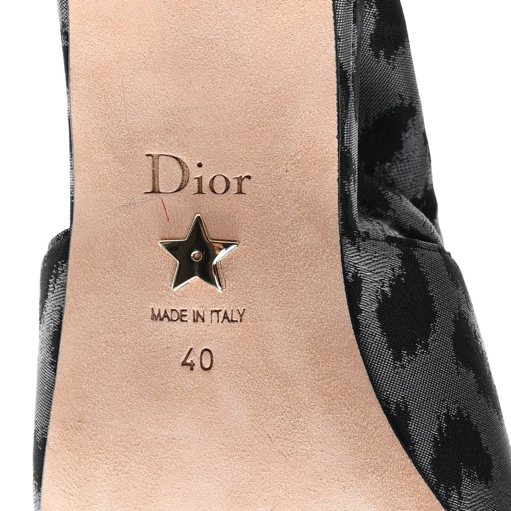 Nylon Leopard Print Mizza Slingback Pumps 40 Grey Multicolor