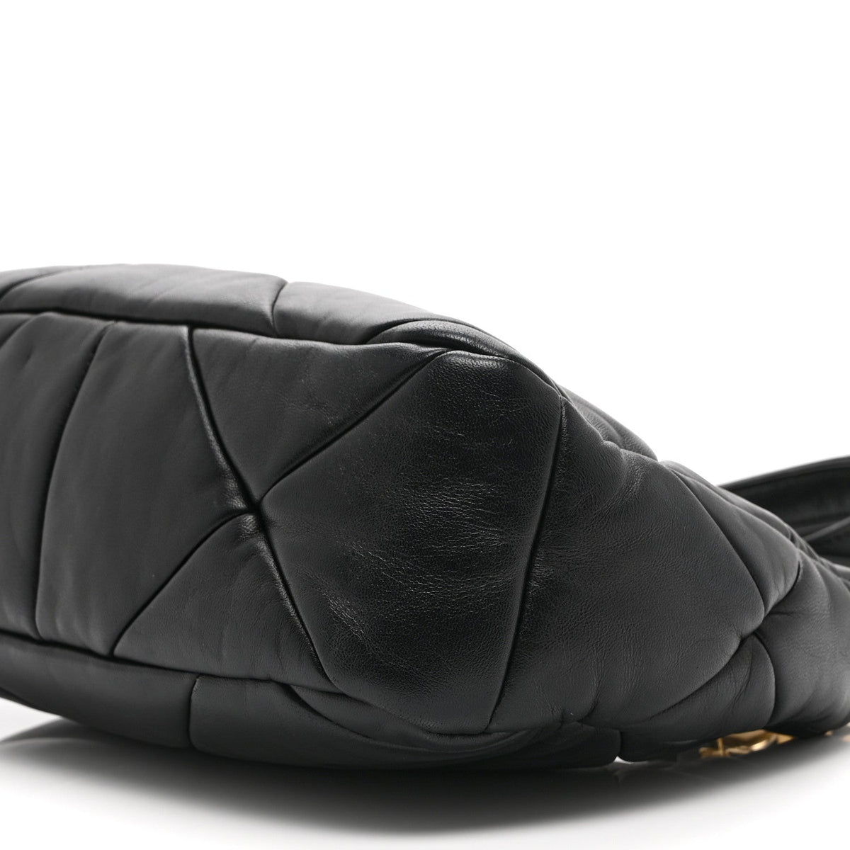 Nappa Triangle Quilted Patchwork System Bag Black