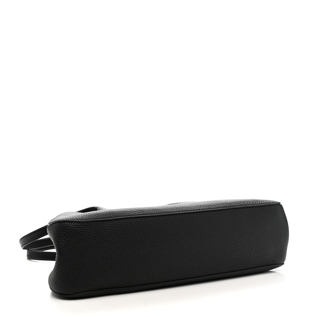 Grained Calfskin Alger Shoulder Bag Black