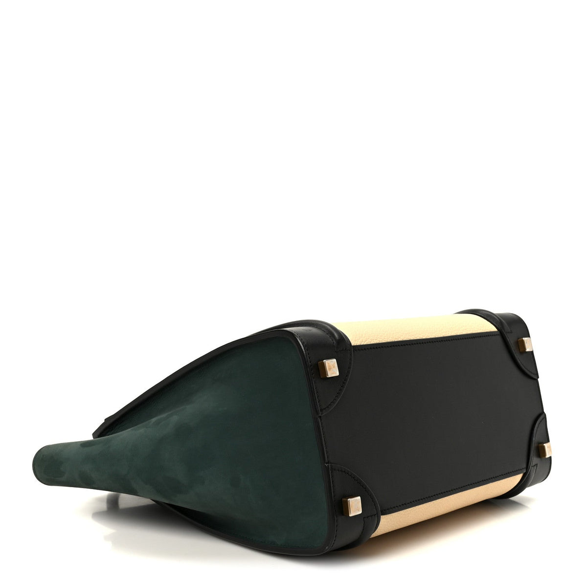 Baby Grained Calfskin Nubuck Micro Tri-Color Luggage Teal