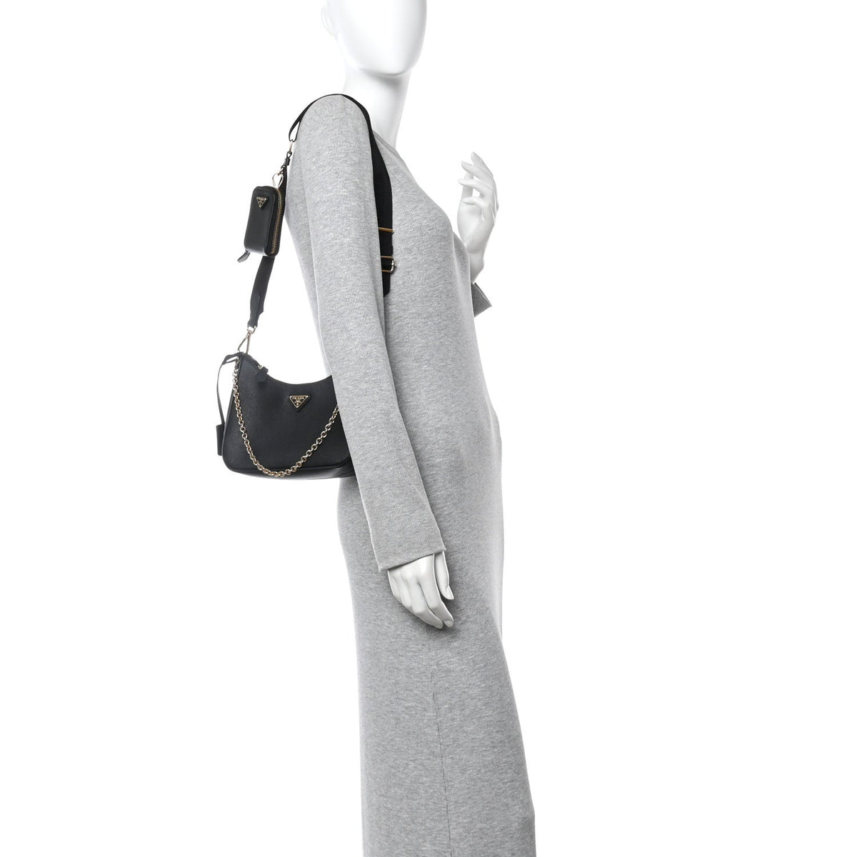 Saffiano Lux Re-Edition 2005 Shoulder Bag Black