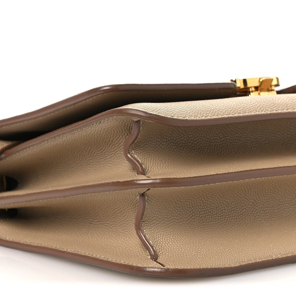 Grained Calfskin Small TB Bag Oat Beige