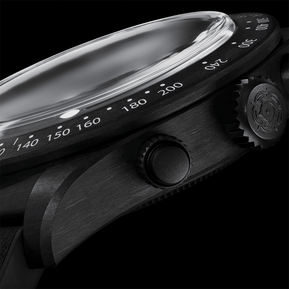 Black Bay Chrono "Carbon 26" 42mm - White on Rubber/Leather Strap