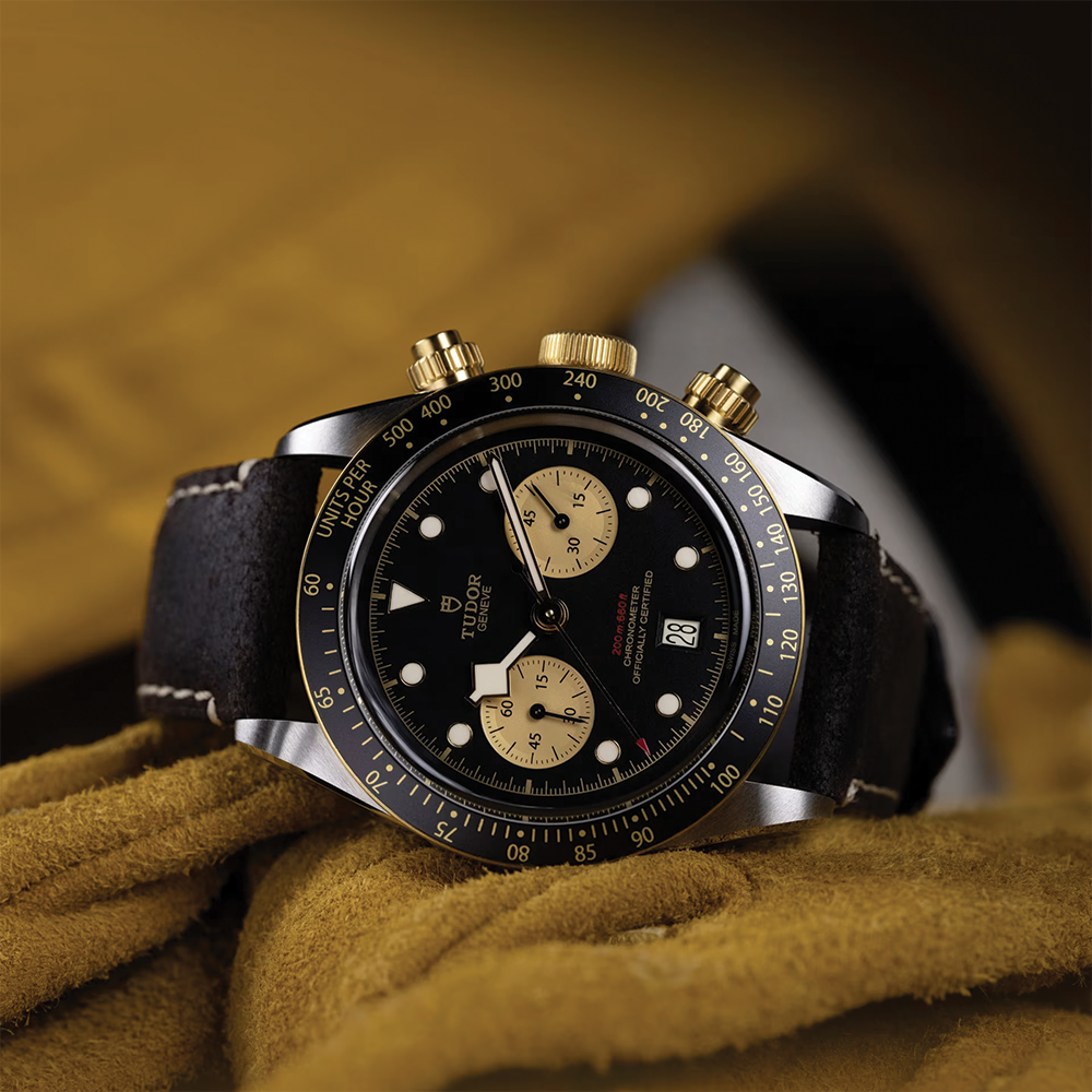 Black Bay Chrono S&G 41mm - Black on Leather Strap