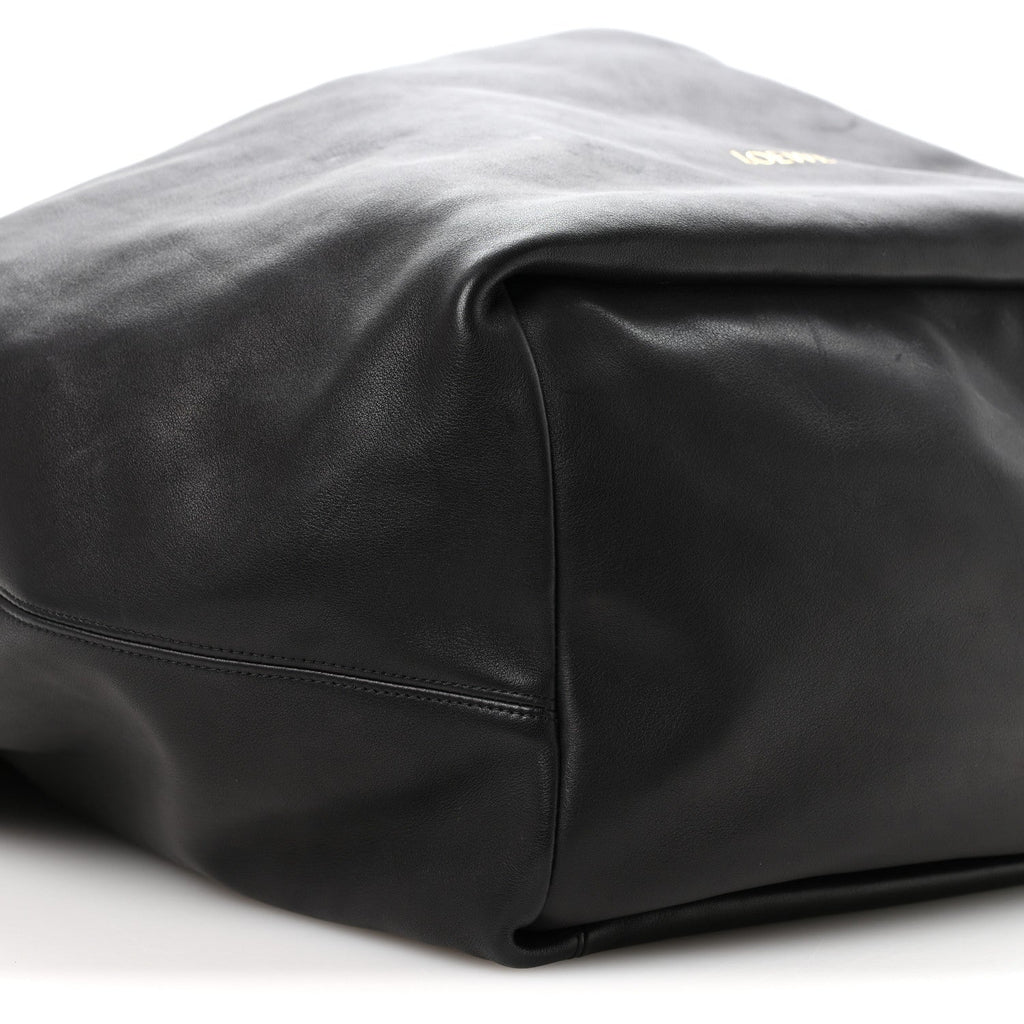 Calfskin XL Squeeze Cord Bag Black