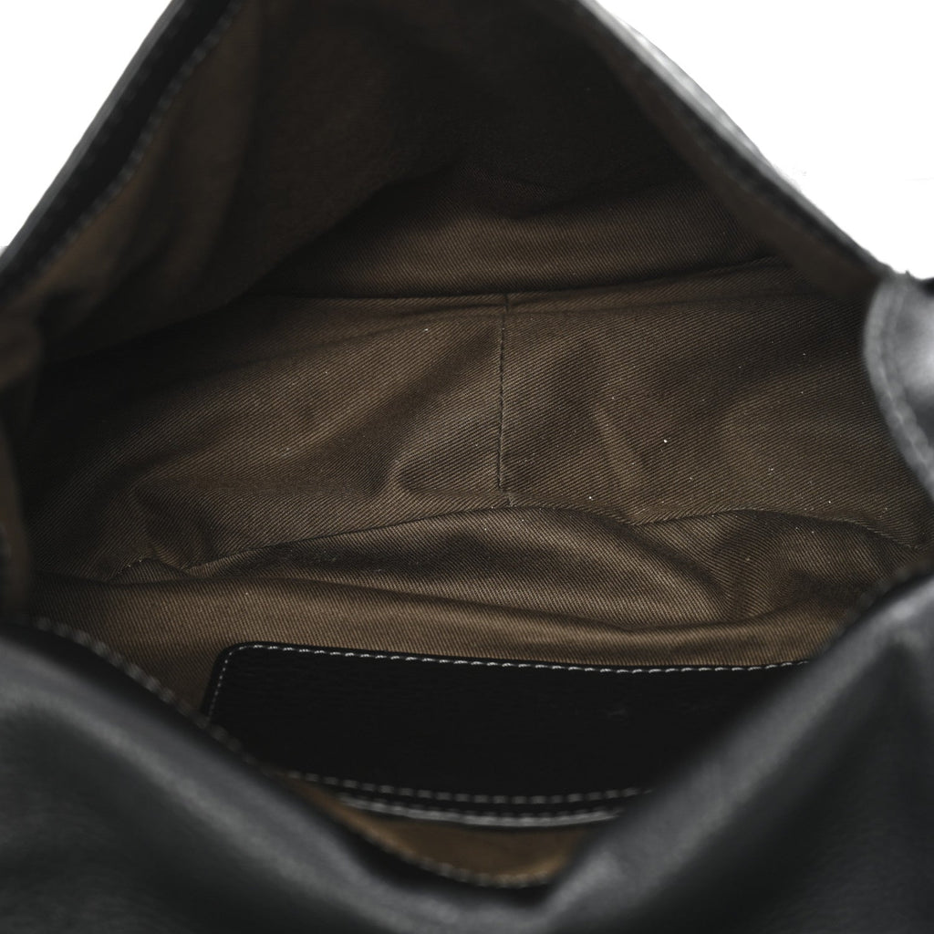Calfskin Medium Marcie Round Crossbody Bag Black