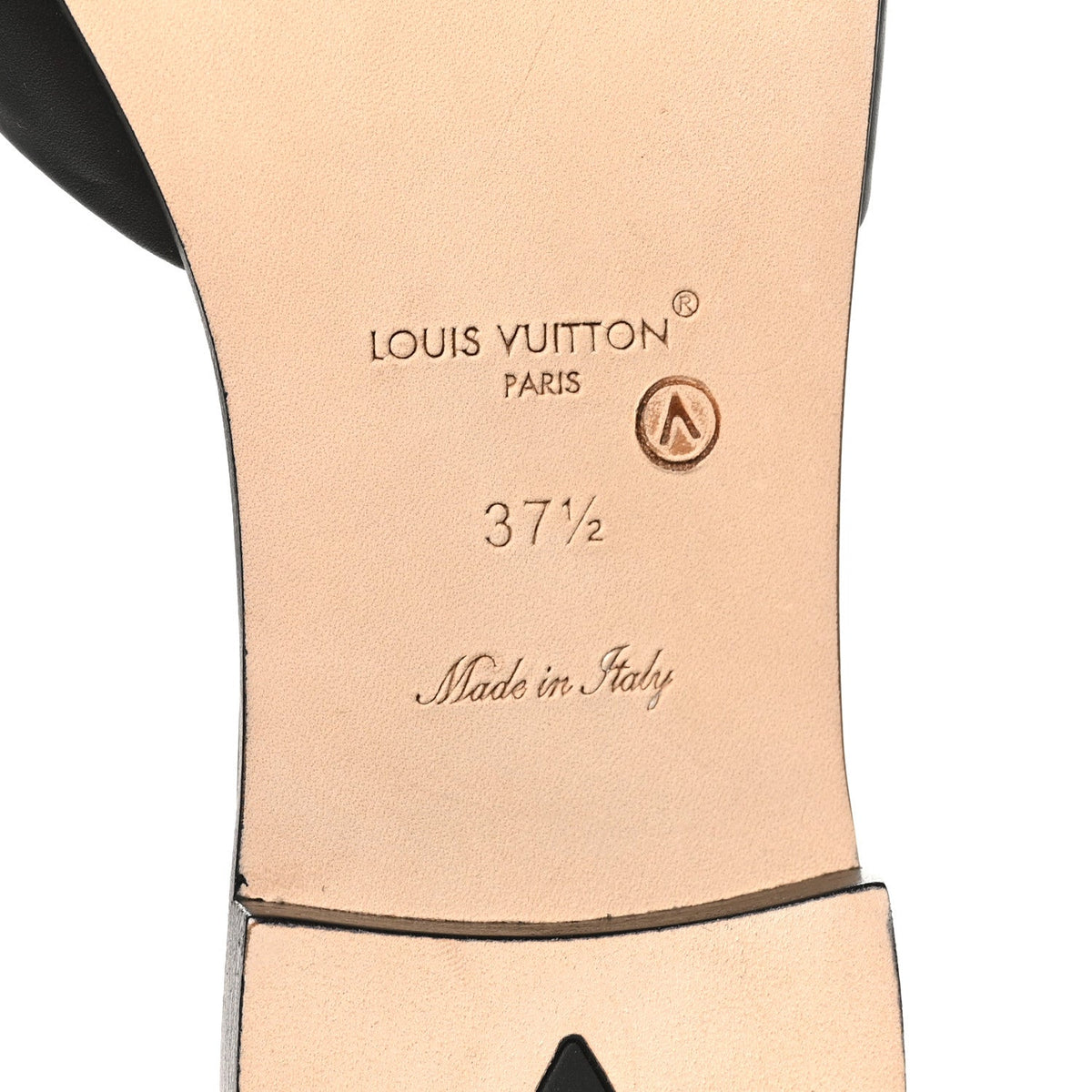 Calfskin LV Mare Flat Mule 37.5 Black