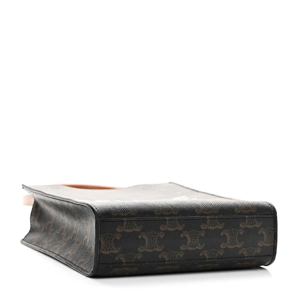Triomphe Canvas Calfskin Mini Vertical Cabas Tan