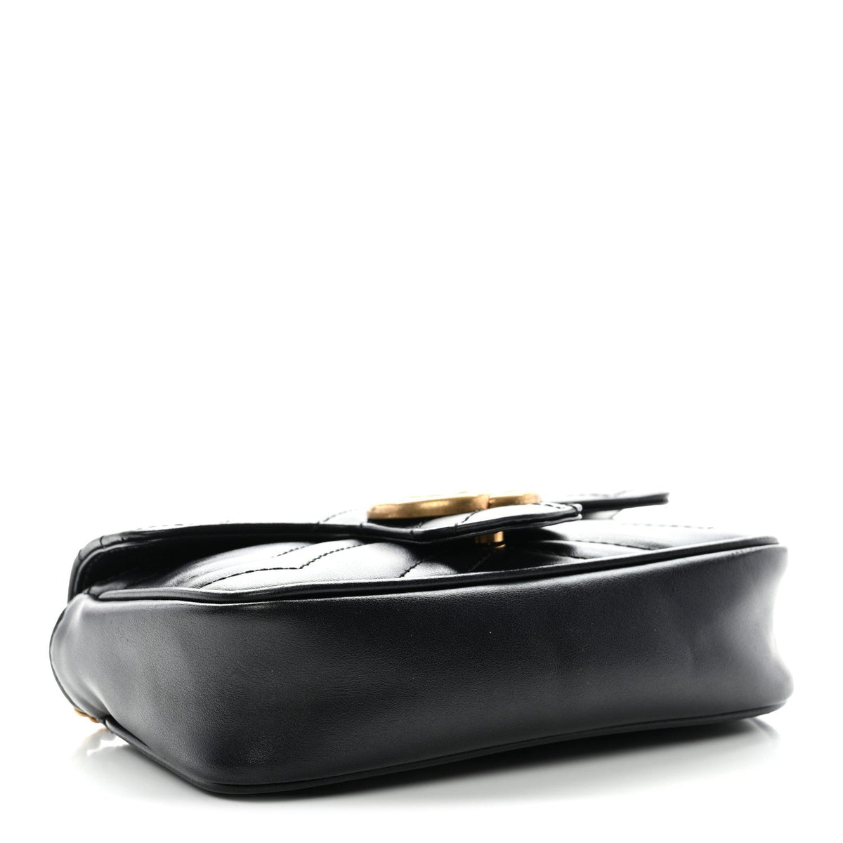 Calfskin Matelasse Super Mini GG Marmont Shoulder Bag Black
