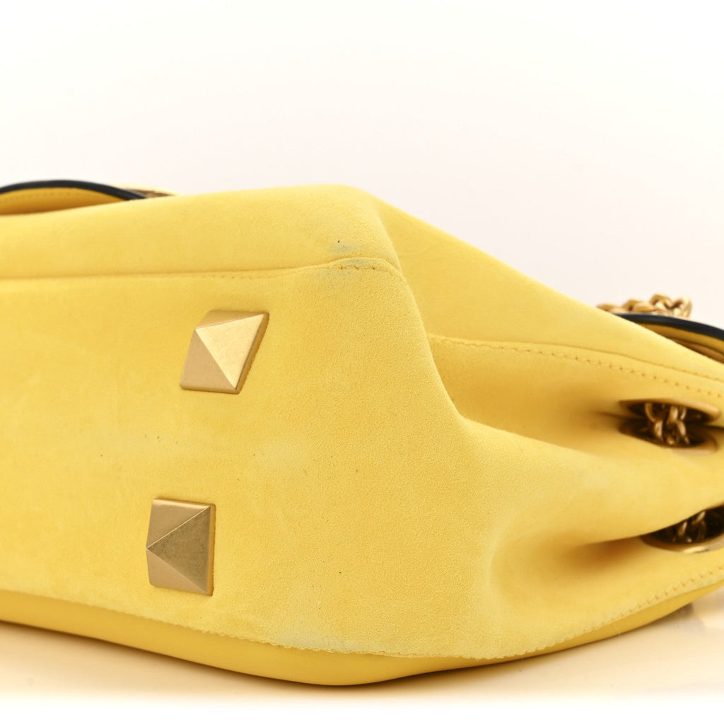 Nappa Stud Sign Shoulder Bag Bright Lemon