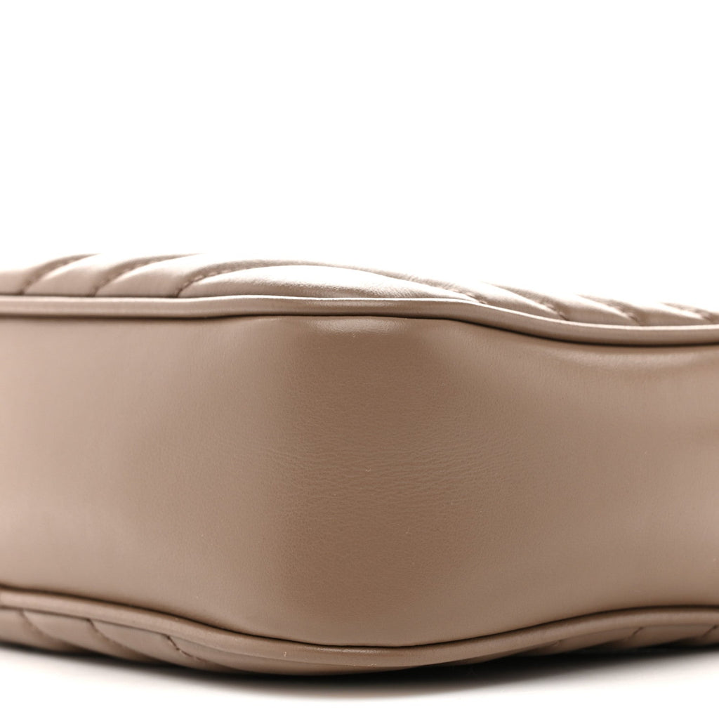 Calfskin Matelasse Monogram Lou Camera Bag Dark Beige
