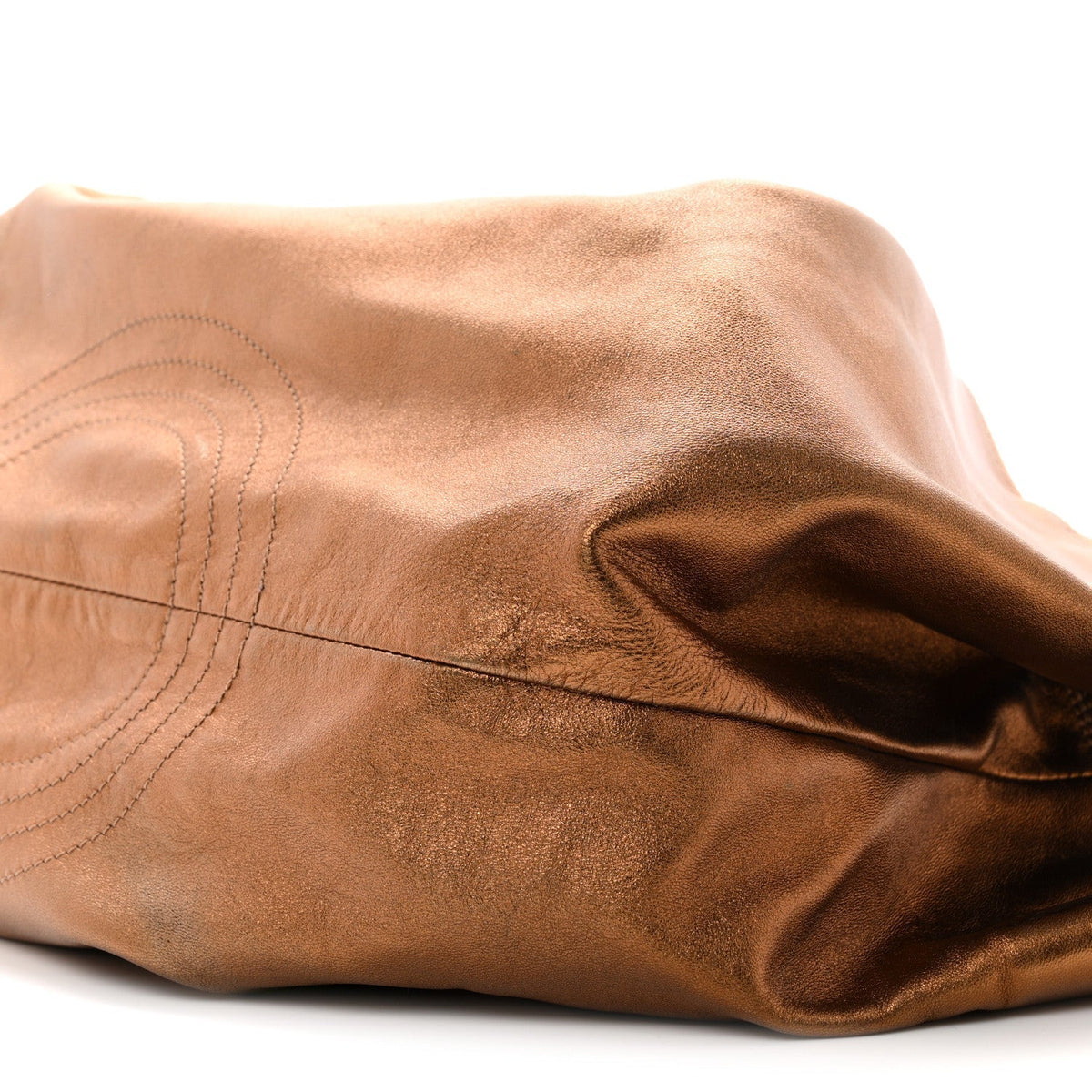 Metallic Nappa Aire Shoulder Bag Bronce