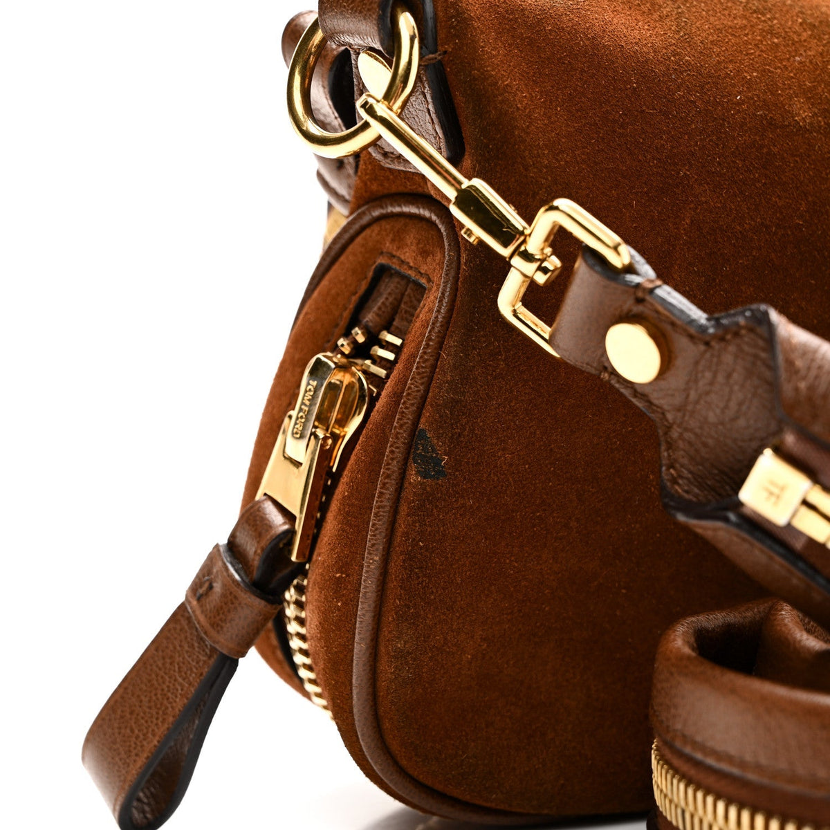 Suede Calfskin Mini Jennifer Crossbody Caramel