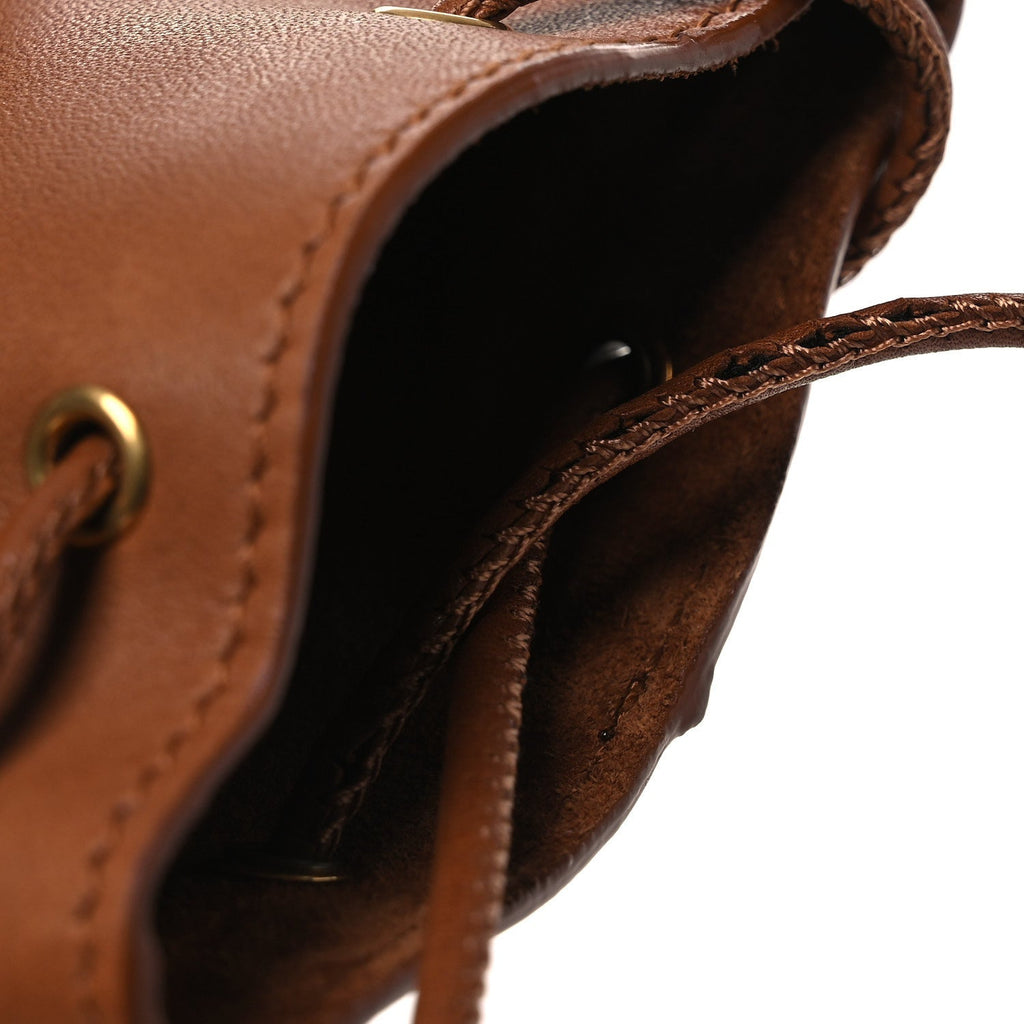 Raffia Cassandre Mini Pochon Crossbody Bag Brick Natural