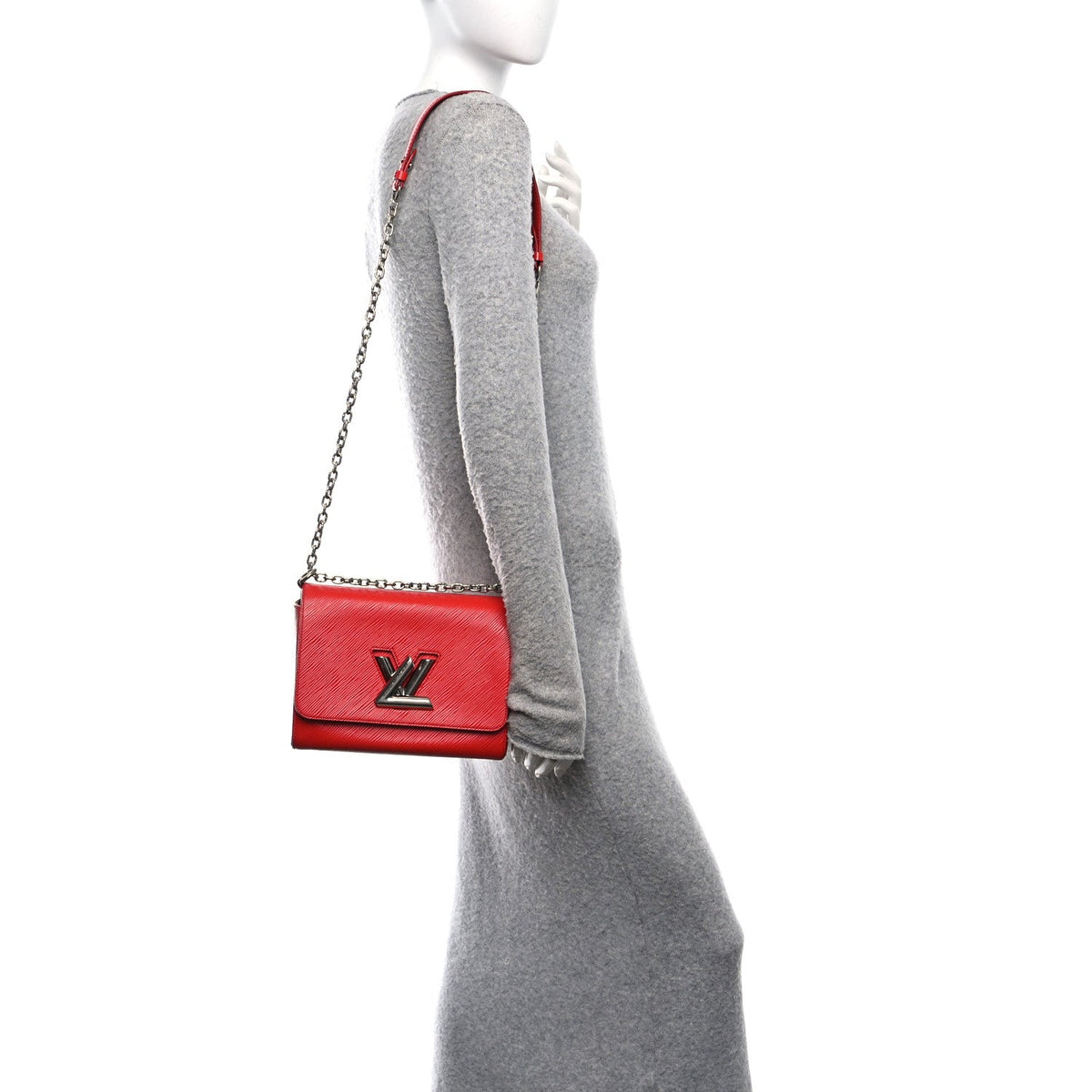 Epi Twist Shoulder Bag MM Coquelicot