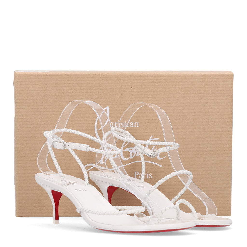 X Idris Elba Hibaq Calfskin Braided 55mm Sandals 41 White