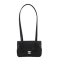 Shiny Caviar Mini Preppy Coco Shoulder Bag Black