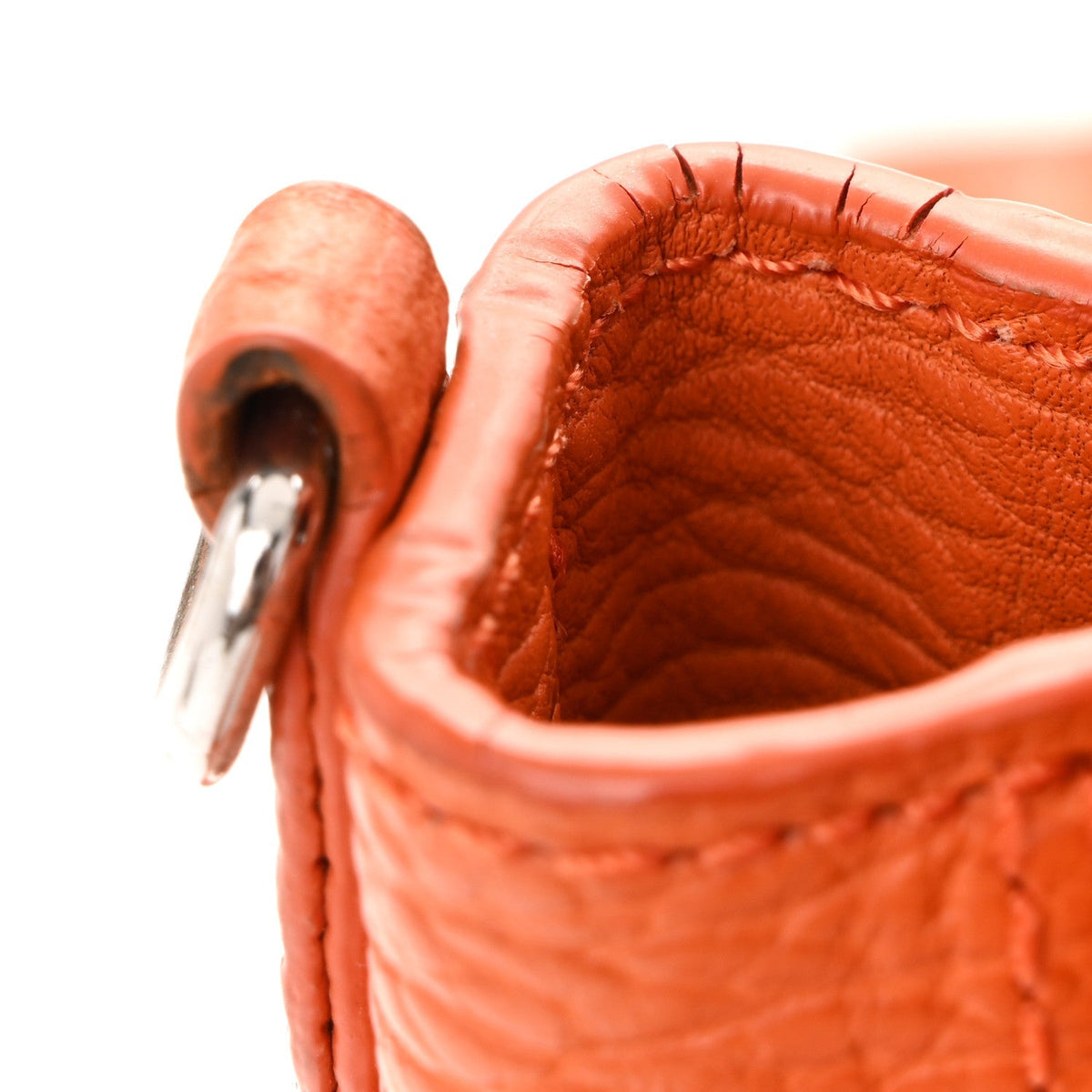 Textured Calfskin Mini Pashli Satchel Orange