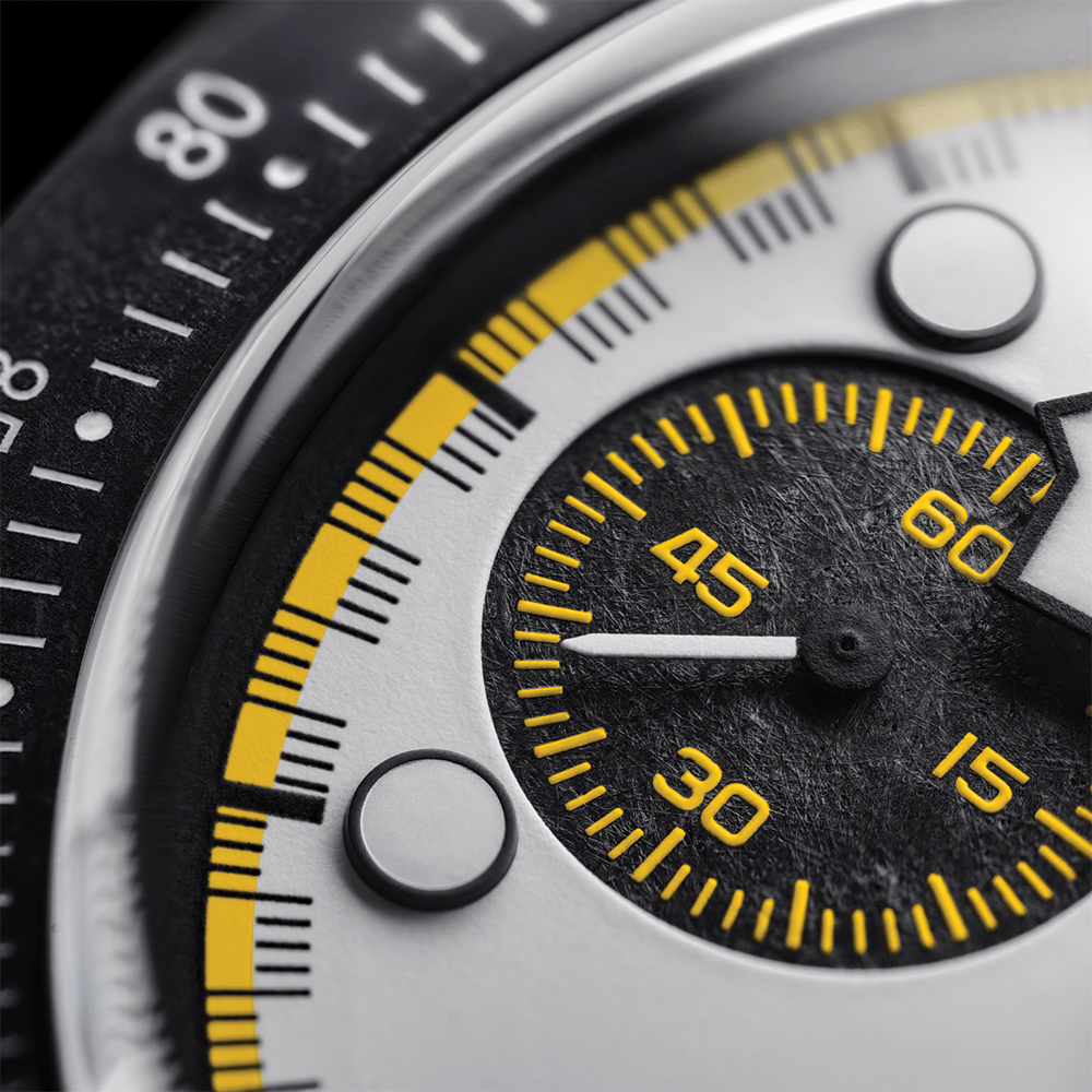 Black Bay Chrono "Carbon 26" 42mm - White on Rubber/Leather Strap