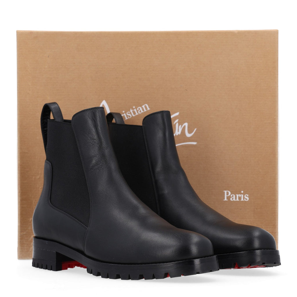 Calfskin Marchacroche Flat Chelsea Boots 39.5 Black