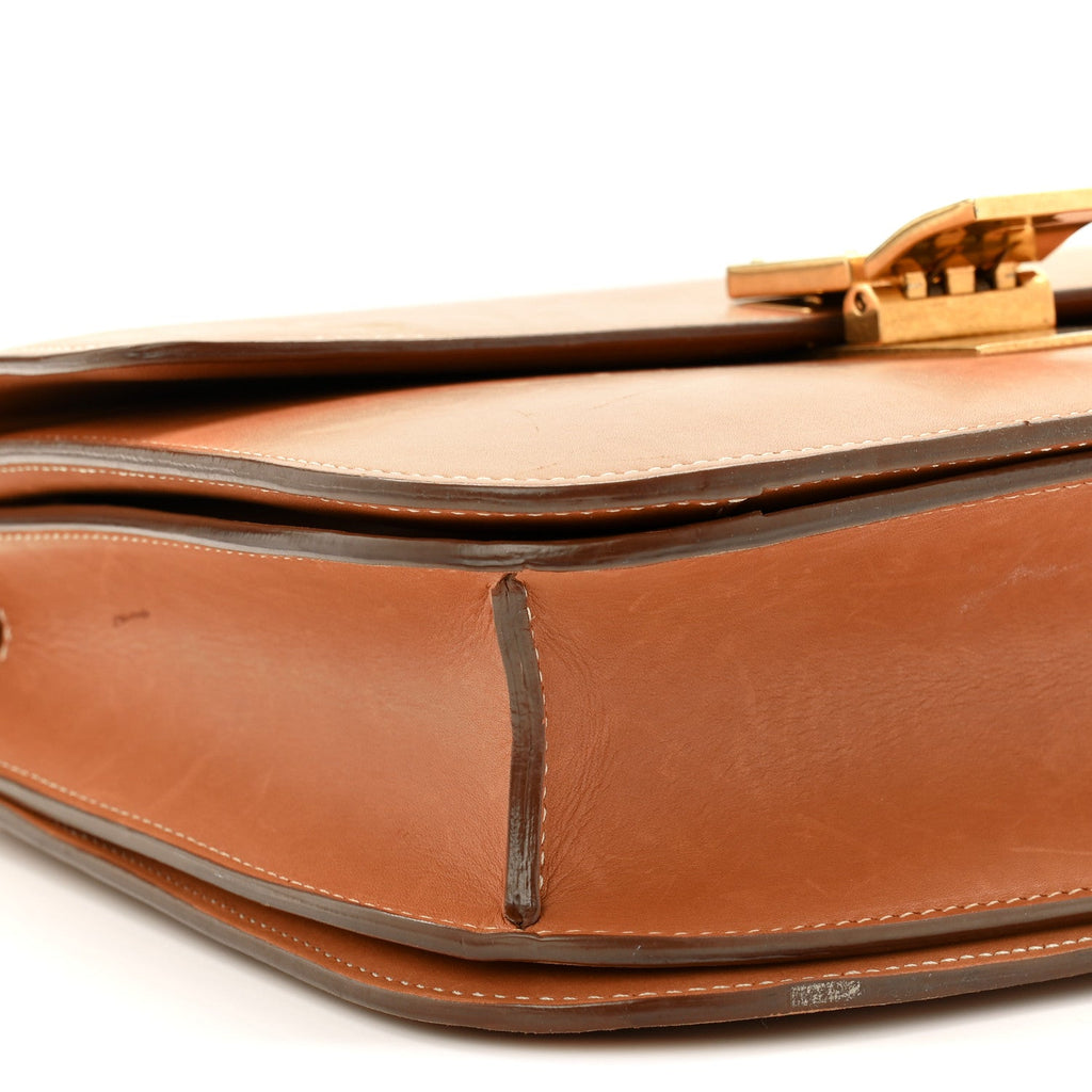 Natural Calfskin Medium Classic Box Flap Bag Tan