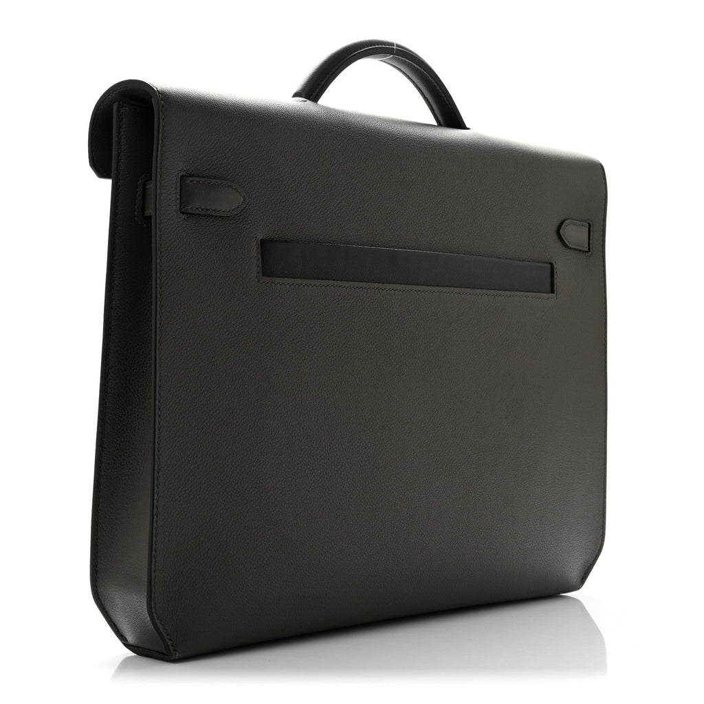 Evercolor Evergrain Barenia Kelly Depeches 36 Briefcase Vert De Gris Black Fauve